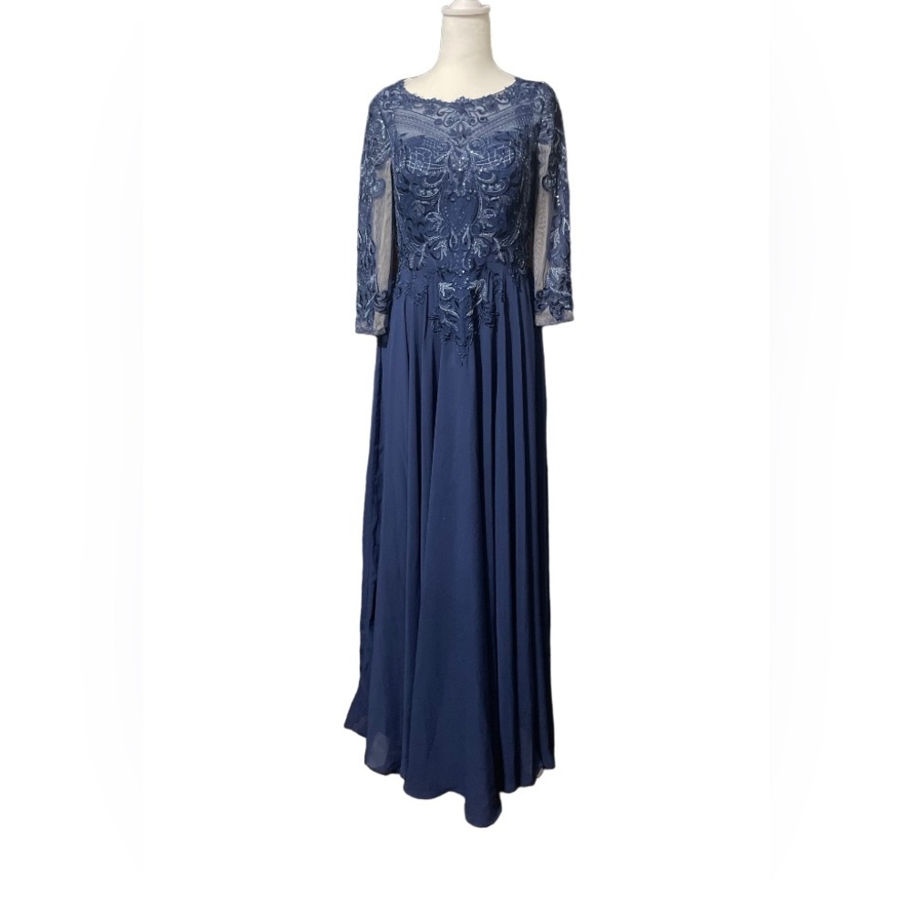 NWT JJ House navy blue evening gown.  Size 6